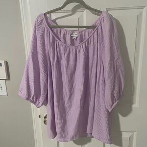 Ava & Viv lilac gauze top 3x